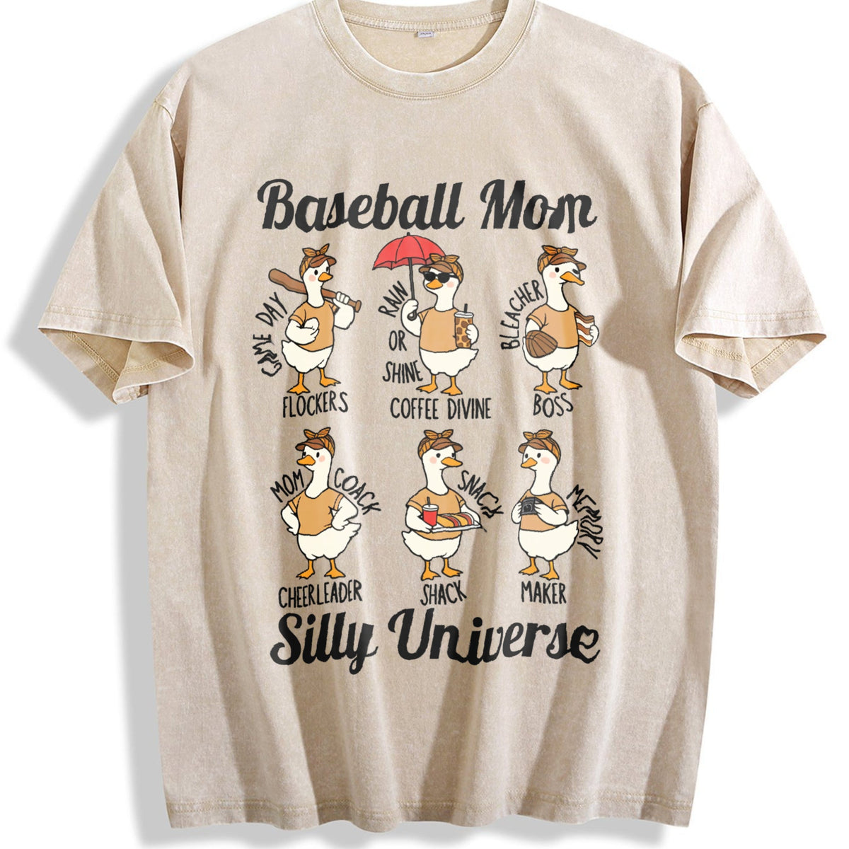 Silly Goose Baseball Mom Vintage Washed T-Shirt product image 1