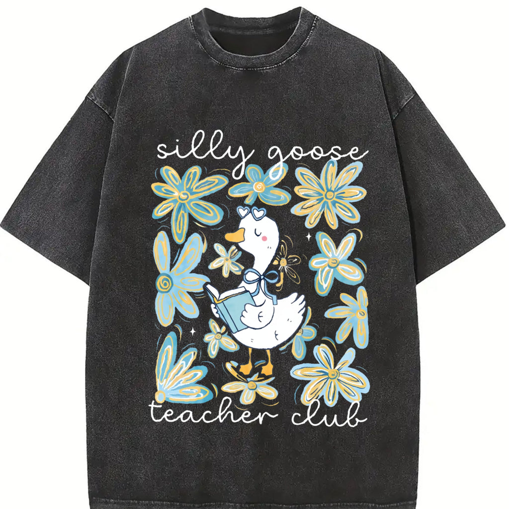 Silly Goose Teacher Club Vintage Washed T-Shirt product image 2