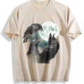 Raven Howling To Moon Vintage Washed T-Shirt product image 1