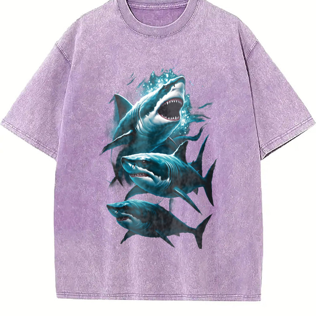 Three Sharks Vintage Washed T-Shirt product image 6