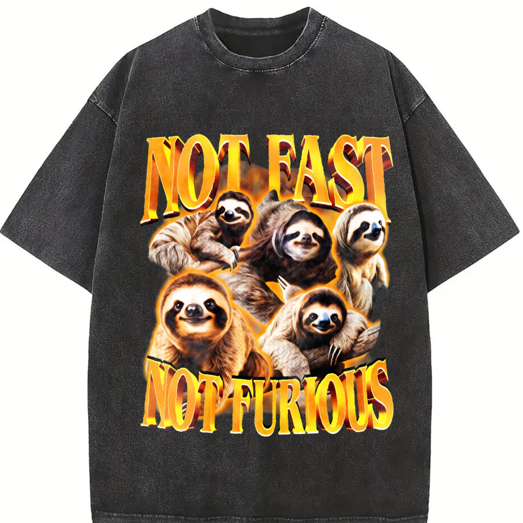Not Fast Furious 90s Vintage Washed T-Shirt product image 2