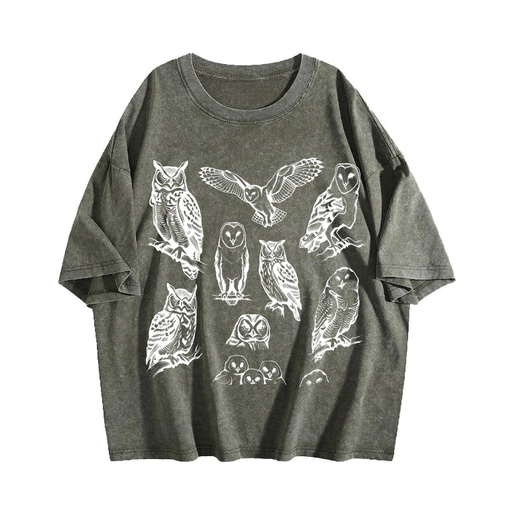 Owl 90s Tattoo Vintage Washed T-Shirt product image 4