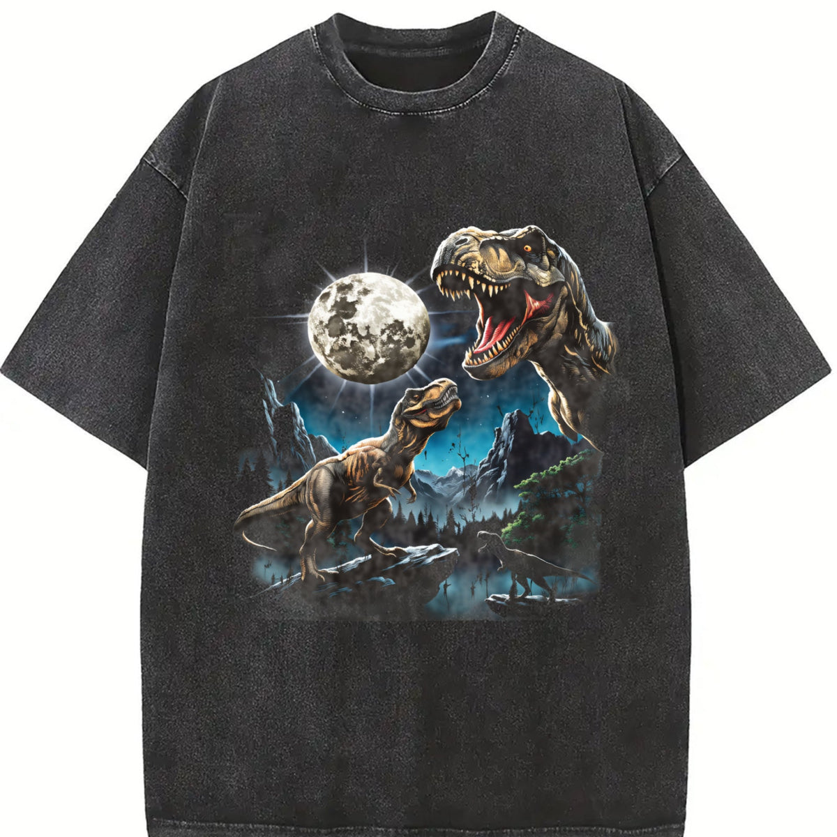 T Rex Moon Vintage Washed T-Shirt product image 2