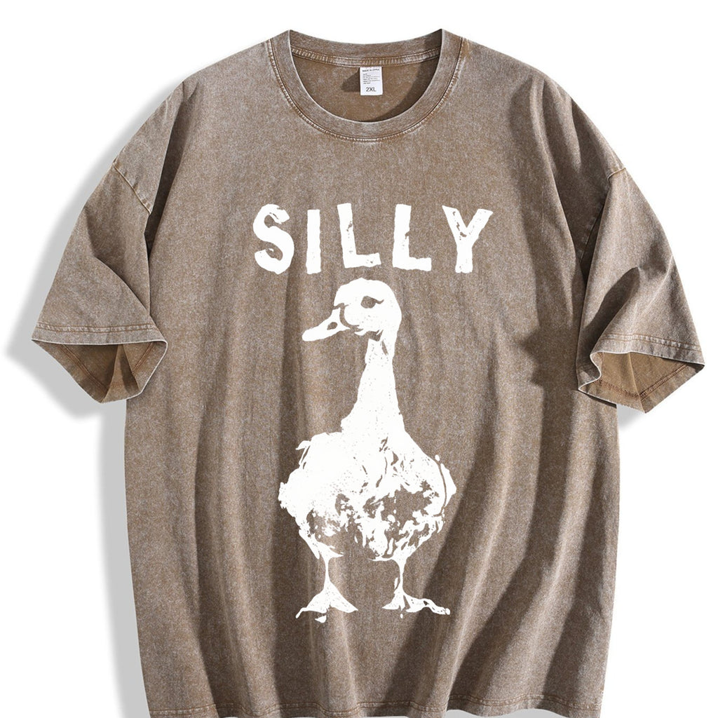 Silly Goose Boxy Classic Animal Meme Y2K Vintage Washed product image 3