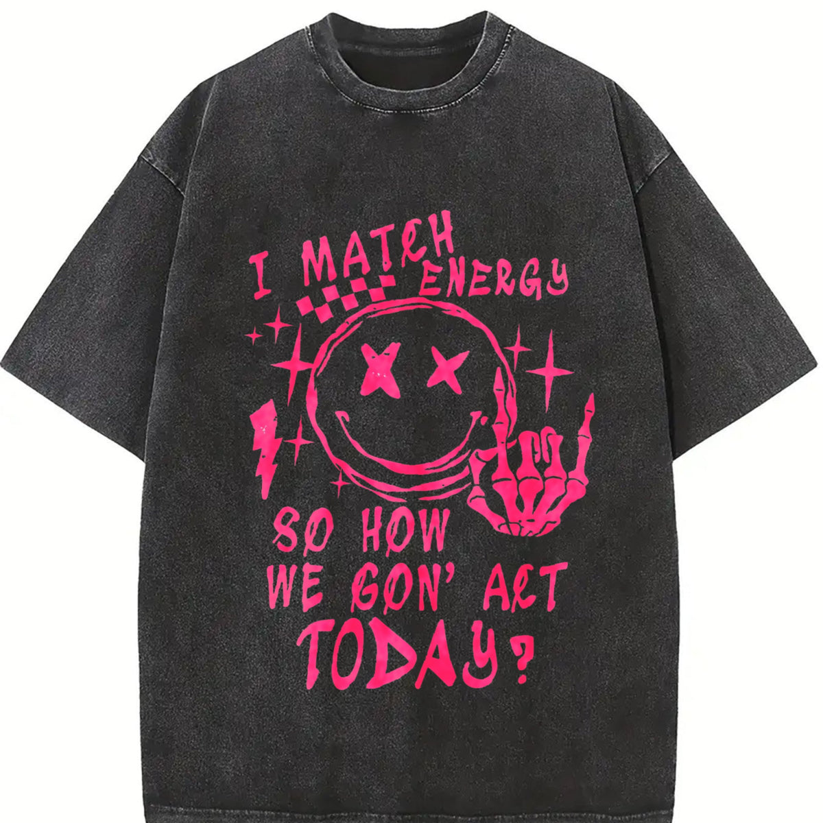 Smiling Skull And Crossbones With Pink Energy Slogan product image 2