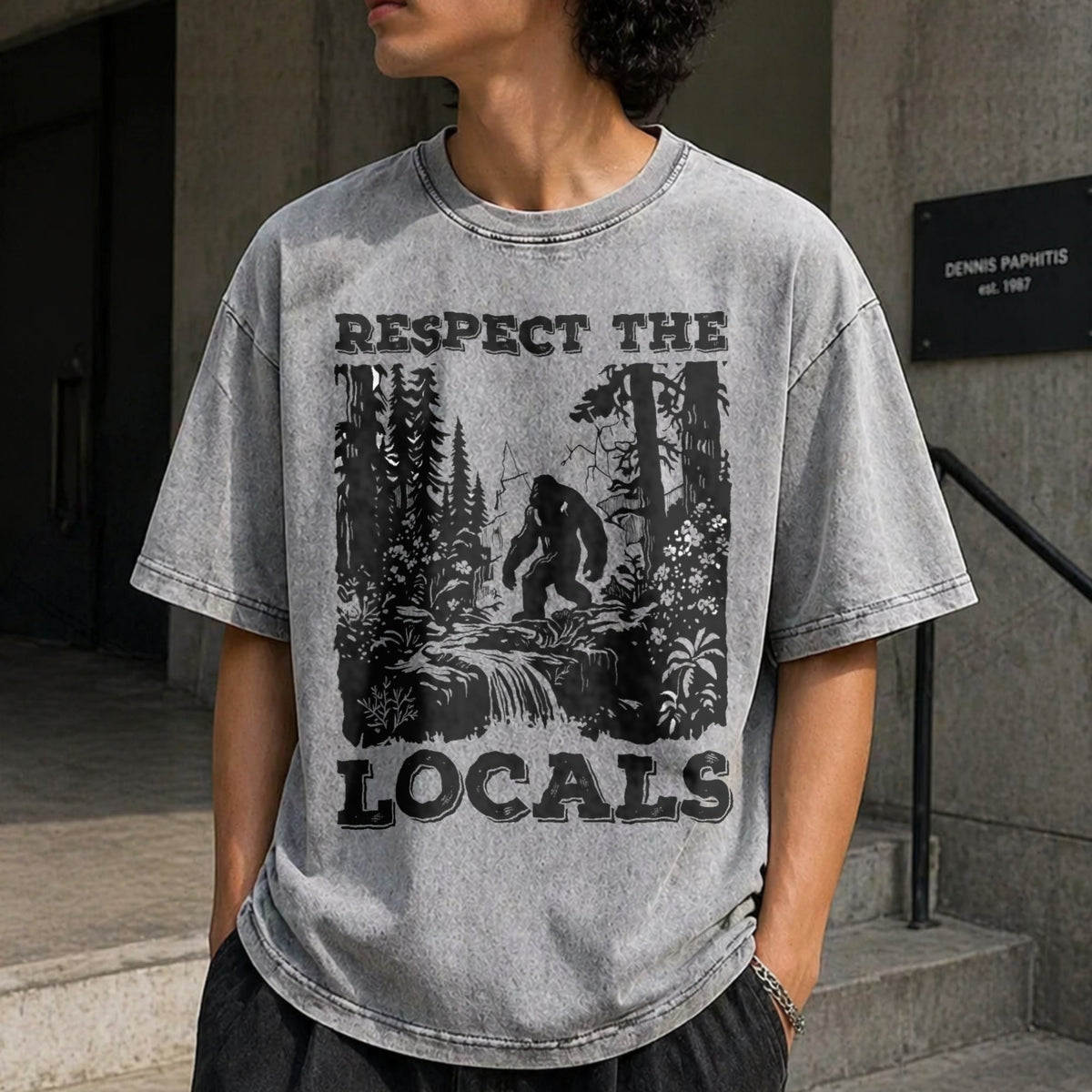 Respect The Locals Bigfoot Vintage Washed T-Shirt product image 5