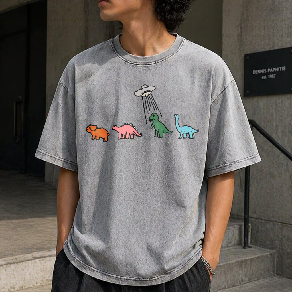 UFO Dinosaur Vintage Washed T-Shirt product image 5