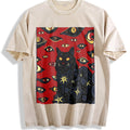 Cat And Red Eyes Vintage Washed T-Shirt product image 1