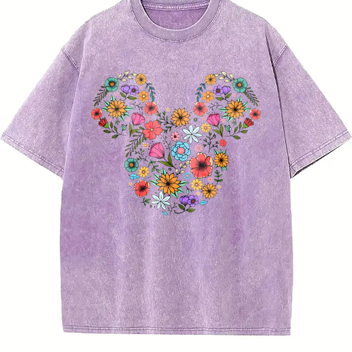 Floral Mouse Head Vintage Washed T-Shirt product image 6