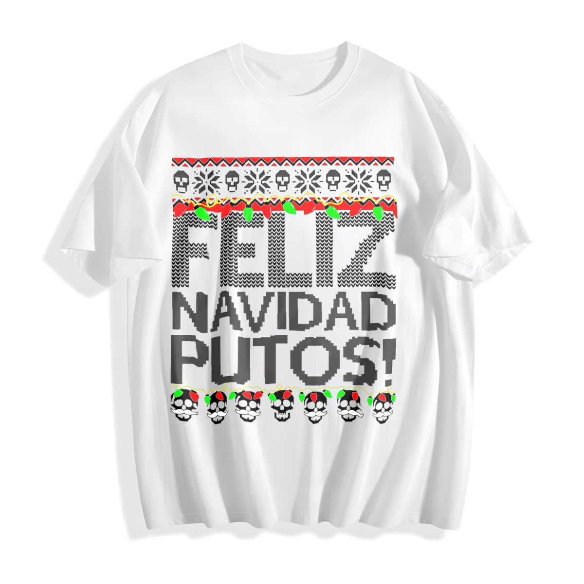 Funny Feliz Navidad Putos - Black Cotton T-Shirt product image 2