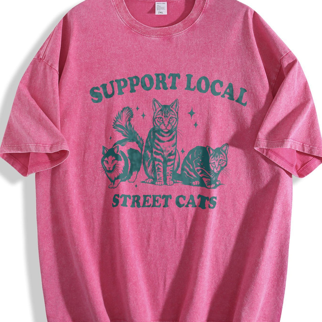 Support Local Cats 90s Vintage Washed T-Shirt product image 7