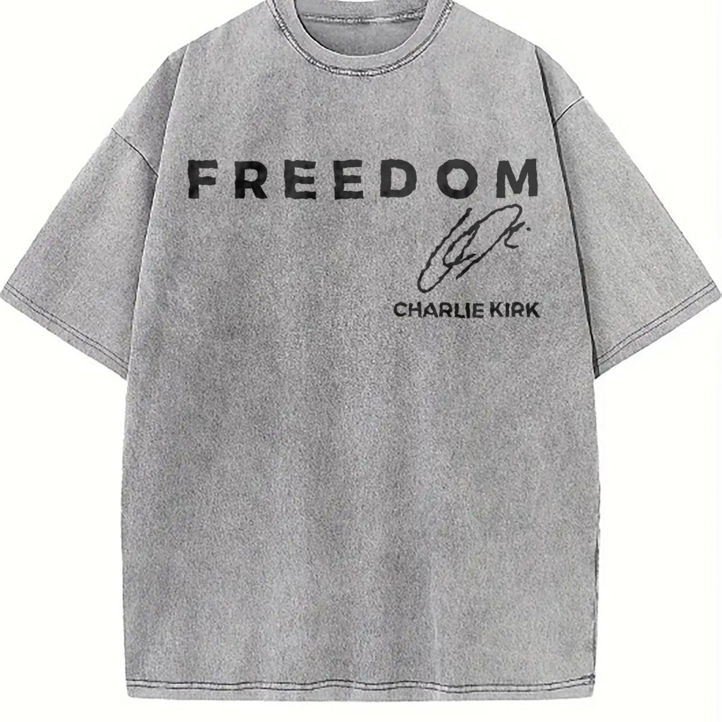 Charlie Kirk Freedom Vintage Washed T-Shirt product image 4
