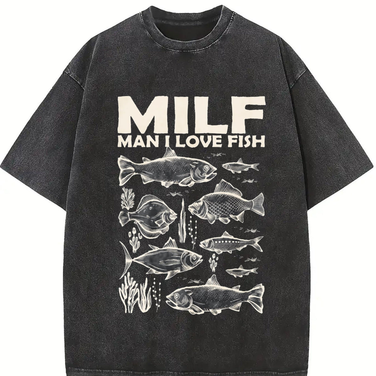 Milf Man I Love Fish 90s Vintage Washed T-Shirt product image 2