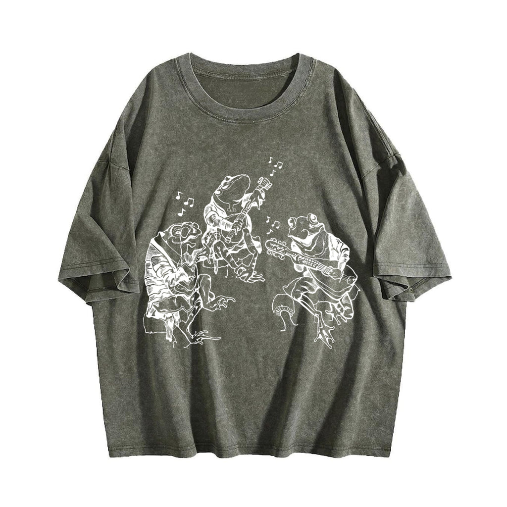 Frog Musicians 90s Vintage Washed T-Shirt product image 4