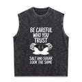 Outdoor Fitness With Salt - Beware Of Spoken Words From Men's Washed Tank Top
