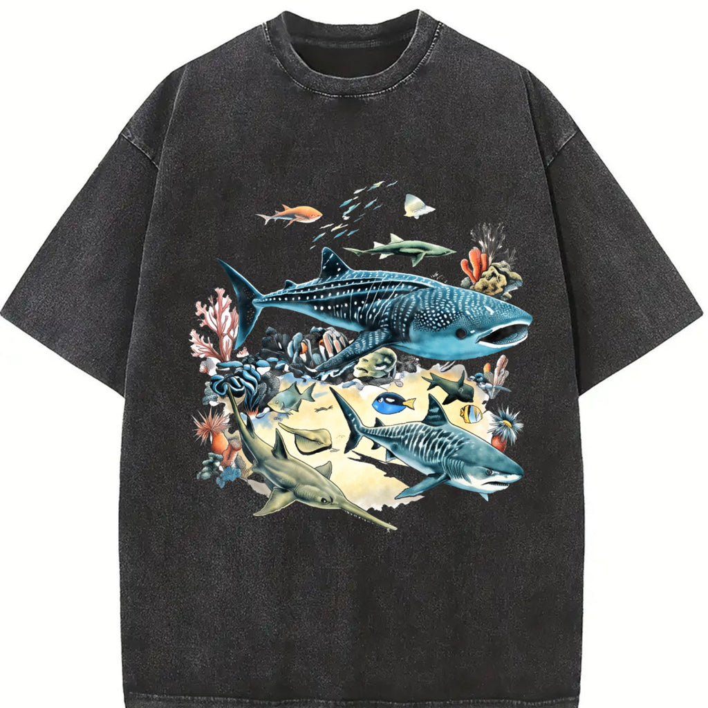 Marine Biology Ocean Sharks Illustration Boxy - - - Sea product image 2