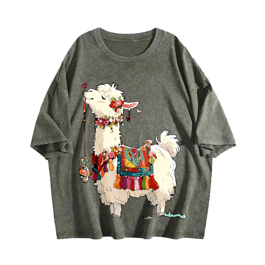 Animal Cartoon Summer Vintage Washed T-Shirt product image 4