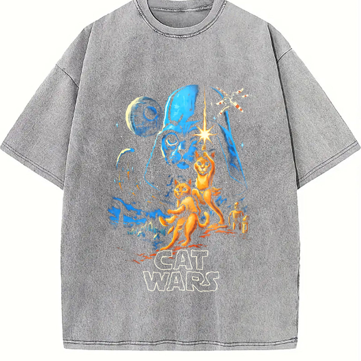 Cat Wars 90s Vintage Washed T-Shirt product image 5
