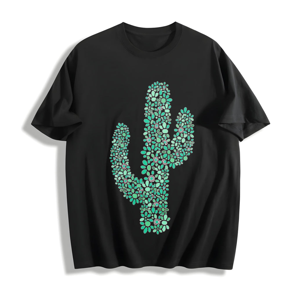 Turquoise Cactus Inspired Western Aesthetic Cowgirl Cotton product image 1