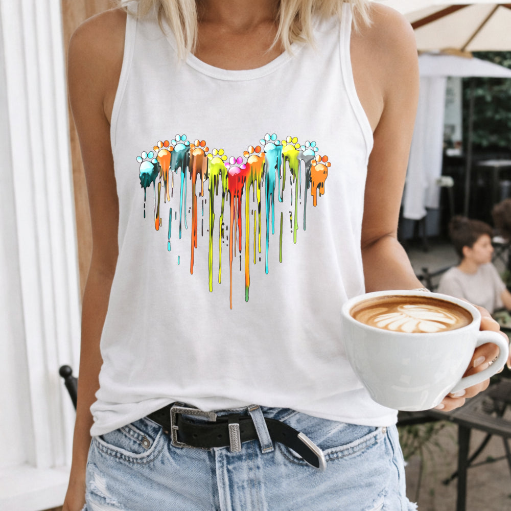 Cartoon Ink Heart Women's Tank Top
