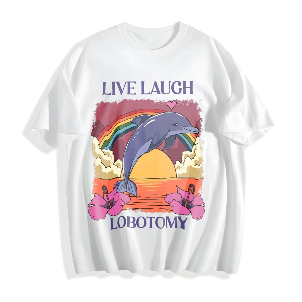 Live Laugh Lobotomy Funny Cotton T-Shirt product image 2