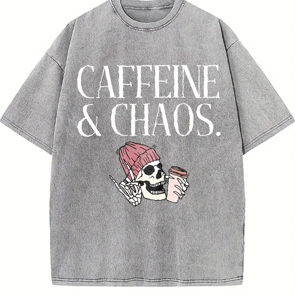 Caffeine And Chaos Vintage Washed T-Shirt product image 4