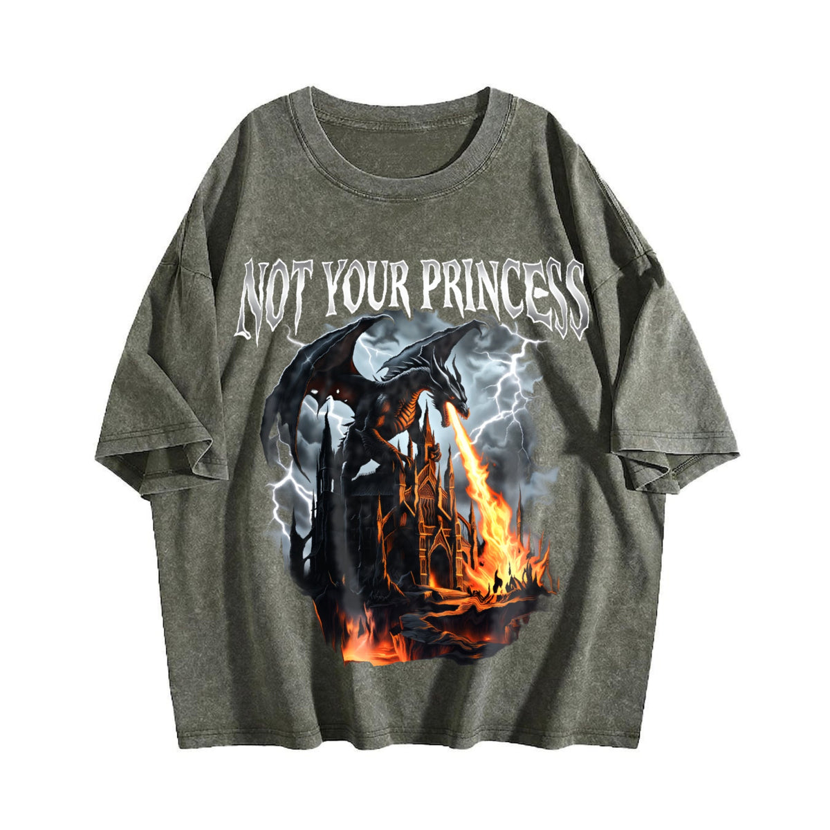 Copy Of Not Your Princess Dragon 90s Vintage Washed T-Shirt product image 4