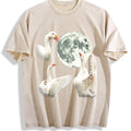 White Goose Howling At Moon 90s Vintage Washed T-Shirt product image 1