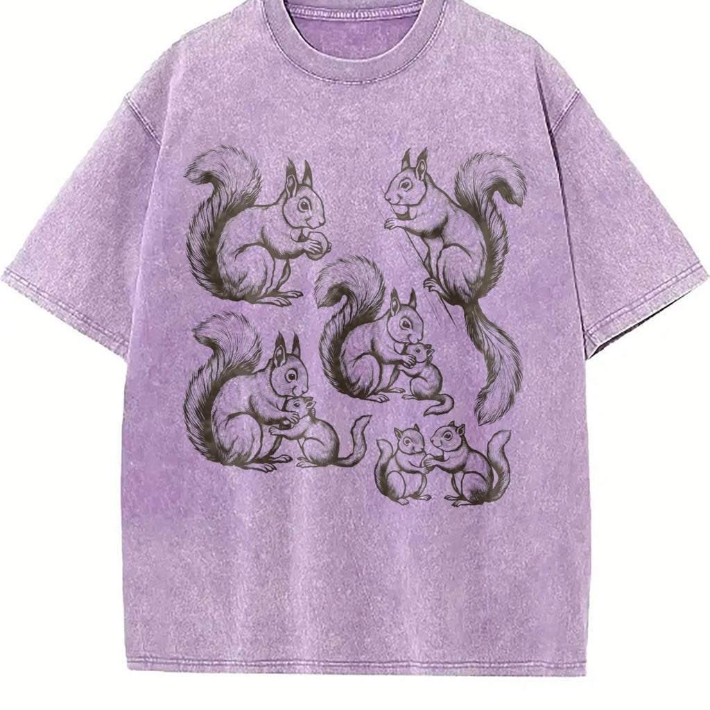 Squirrel 90s Tattoo Vintage Washed T-Shirt product image 6