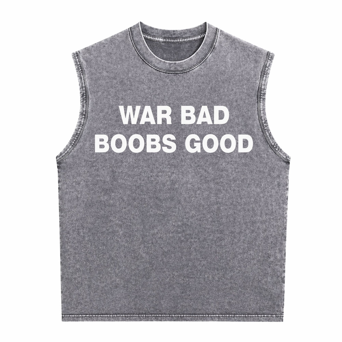 War Bad Boobs Good Black Men's Washed Tank Top