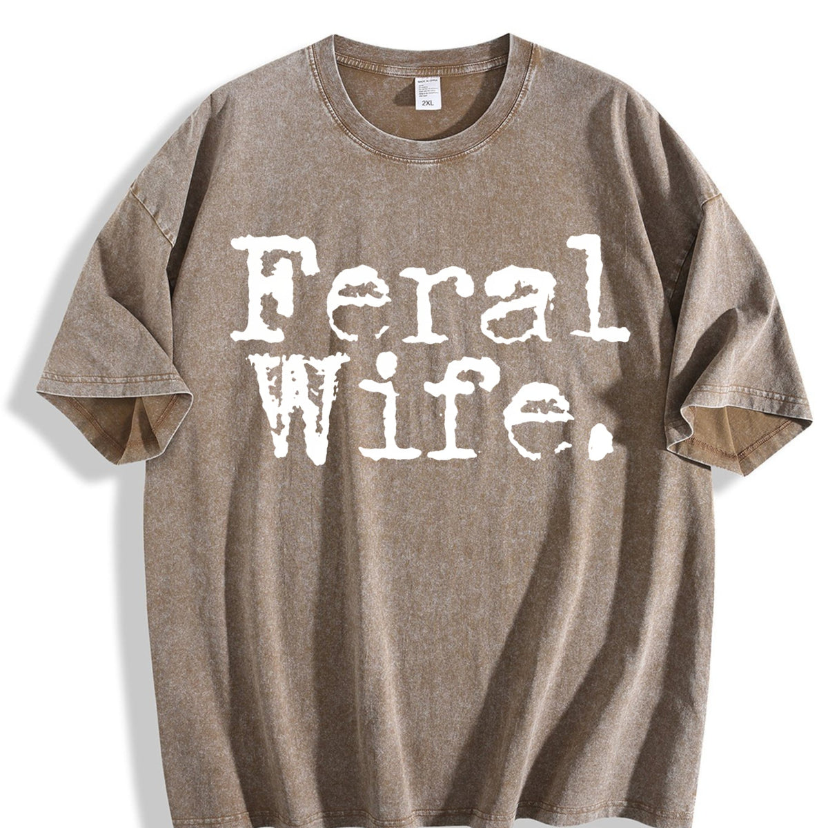 Feral Wife Funny Vintage Washed T-Shirt product image 3