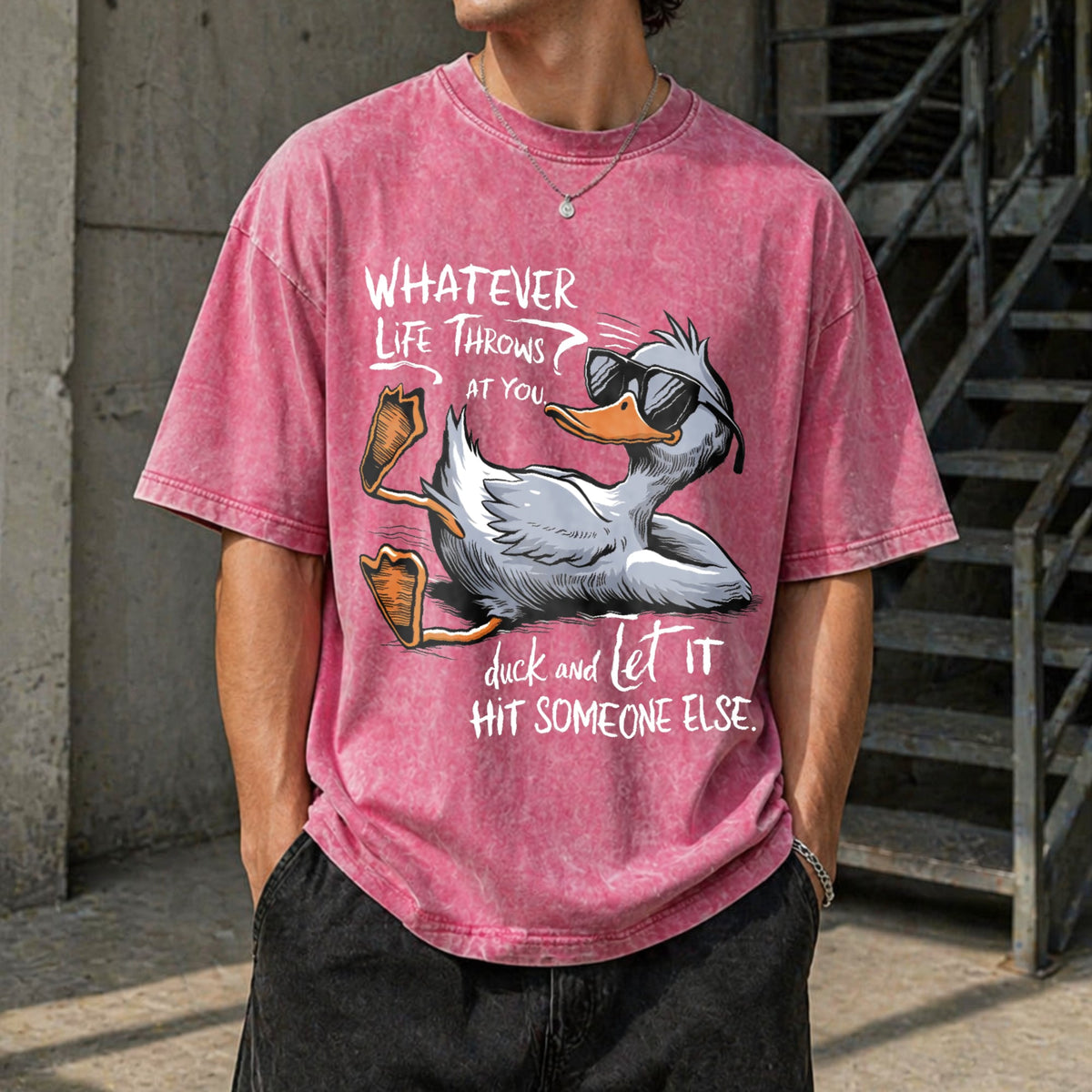 Funny Duck Quote Vintage Washed T-Shirt product image 7