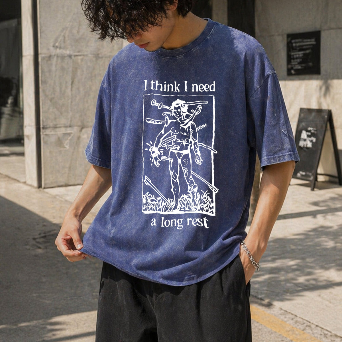 Funny I Need A Long Rest - DND Dungeons Vintage Washed product image 8