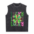 Lucky Shamrock St Patrick's Day Men's Washed Tank Top