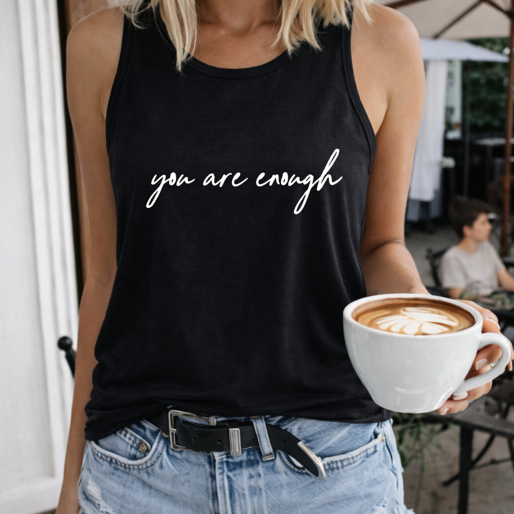 Bright Pink You Are Enough - Mid-stretch Women's Tank Top