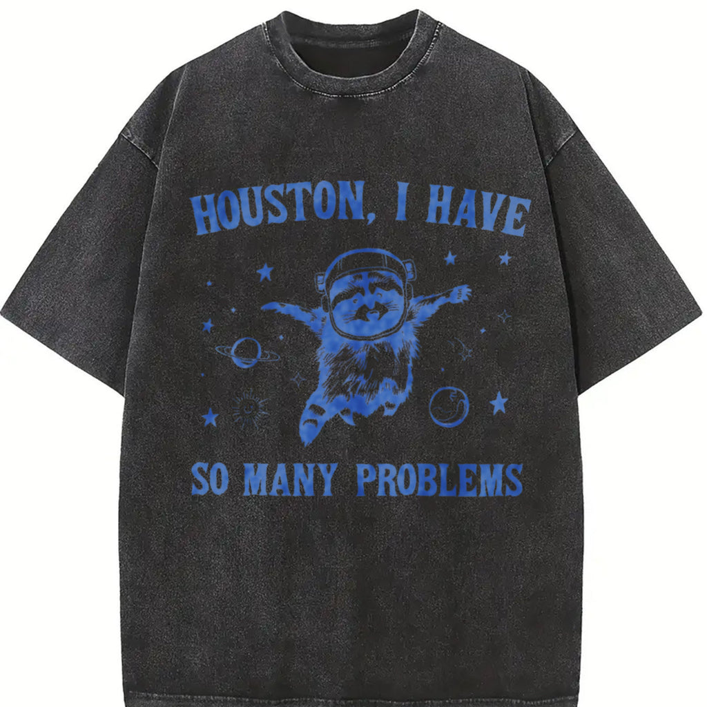 Raccoon In Space 90s Vintage Washed T-Shirt product image 2