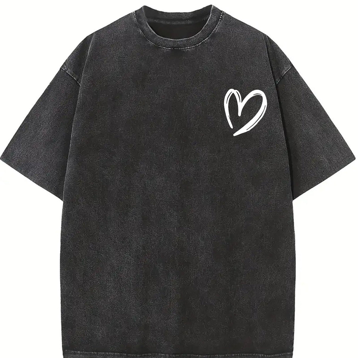 Minimal Outline Heart Vintage Washed T-Shirt product image 2