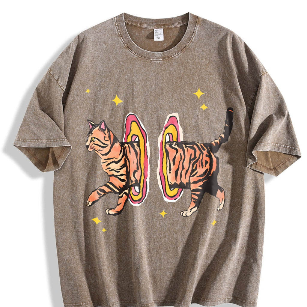 Cool Cat Y2K Harajuku Vintage Washed T-Shirt product image 3