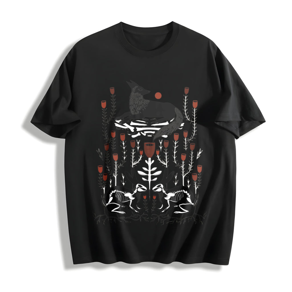 Summer Fantasy Mysterious Floral Fox Skull Rabbit One-piece product image 1