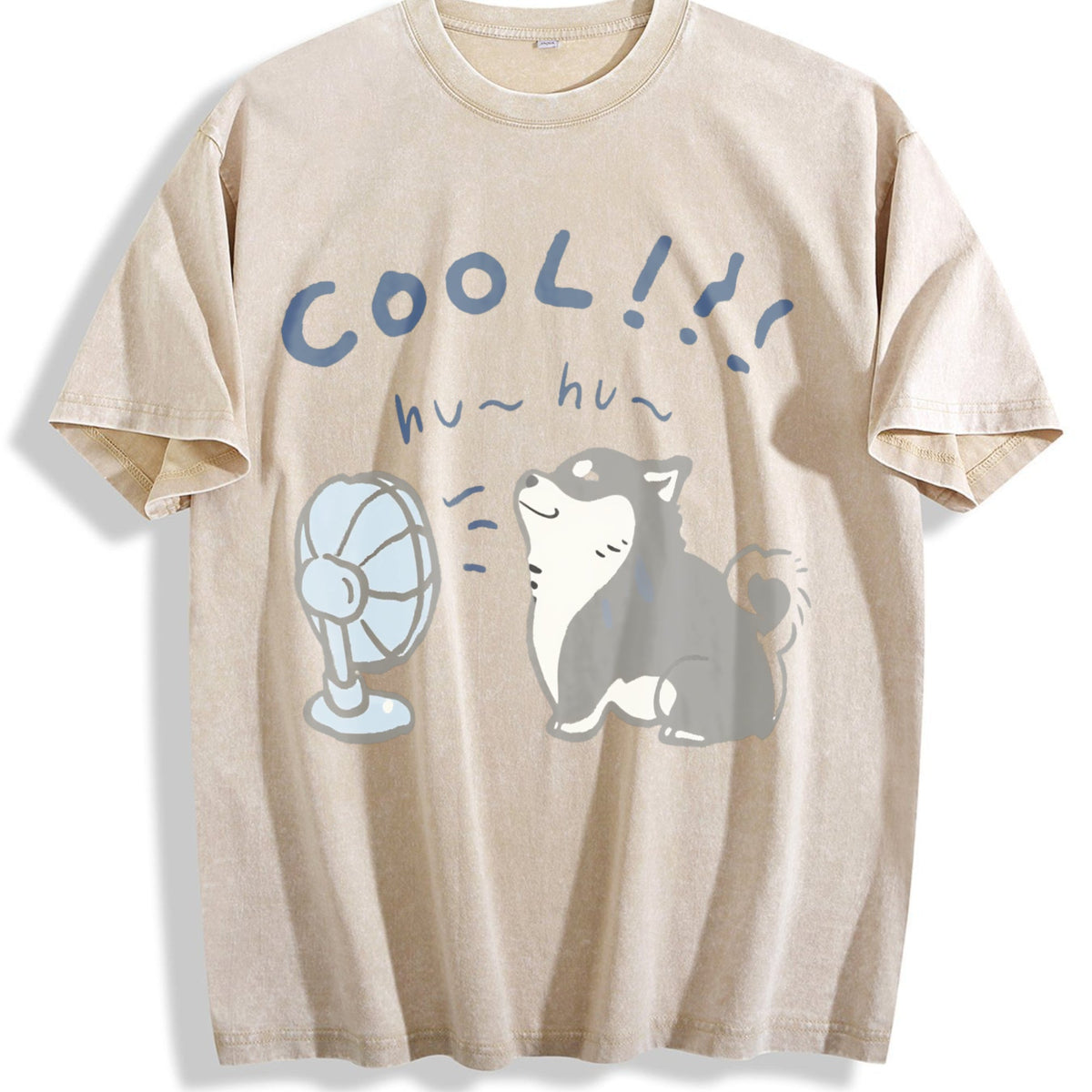 Cool Husky with a Fan Vintage Washed T-Shirt product image 1