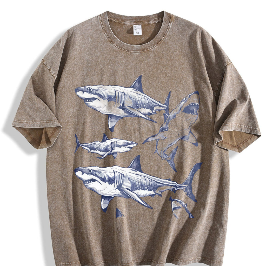 Shark 90s Tattoo Vintage Washed T-Shirt product image 3
