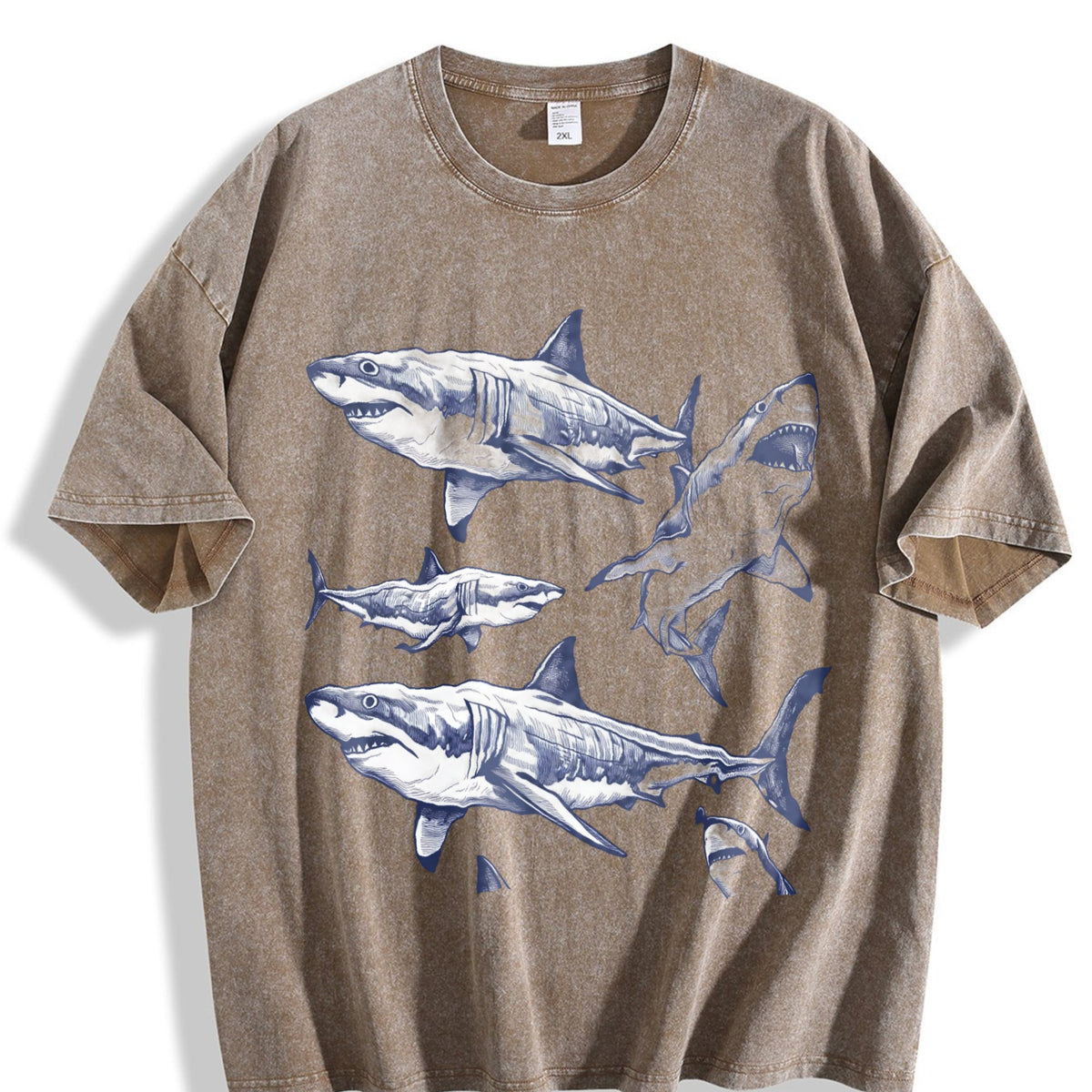 Shark 90s Tattoo Vintage Washed T-Shirt product image 3