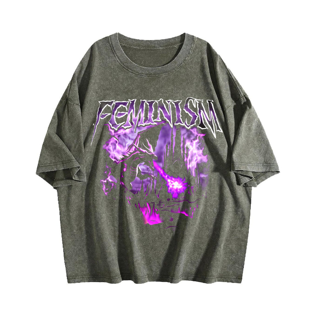 Feminism Dragon Vintage Washed T-Shirt product image 4