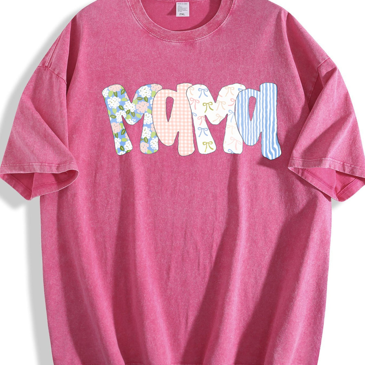 Floral Preppy Mama Mom Vintage Washed T-Shirt product image 5