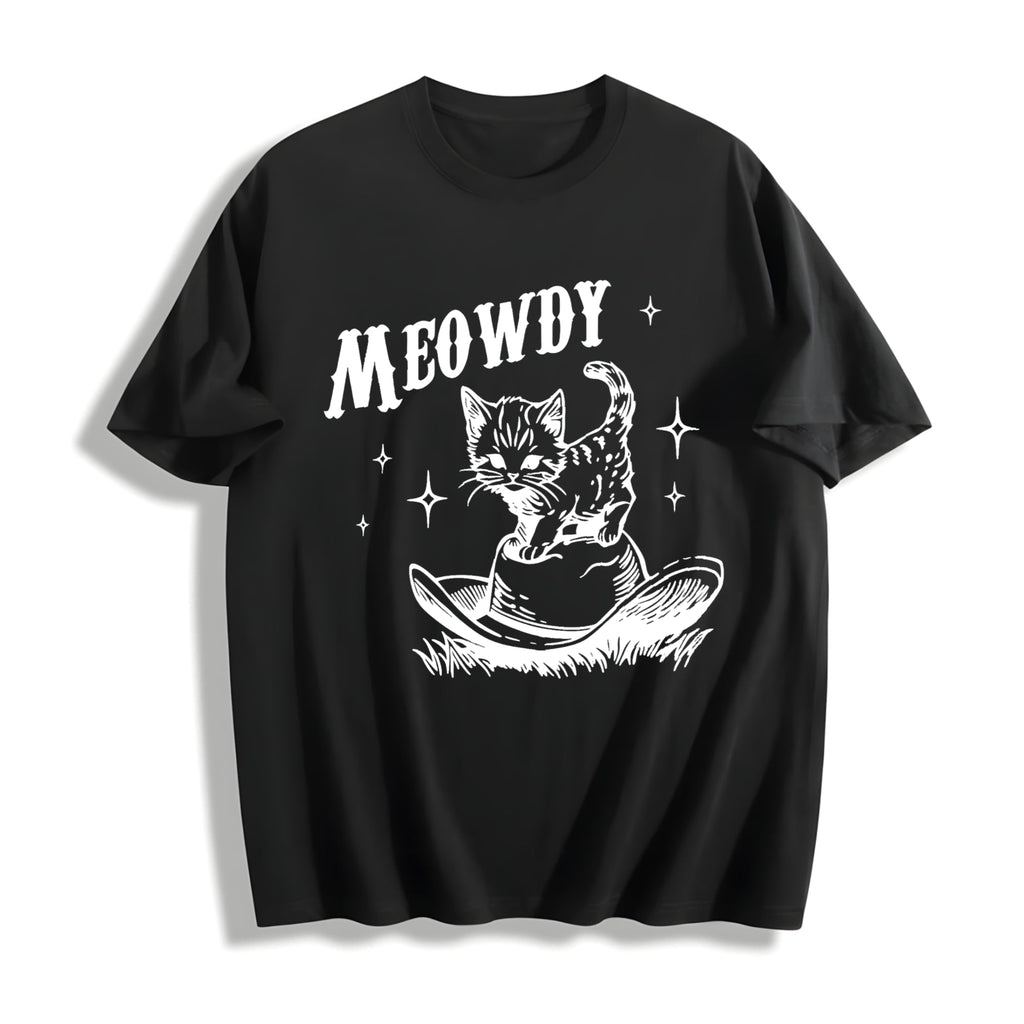 Cute Meowdy Cowboy Cotton T-Shirt product image 1
