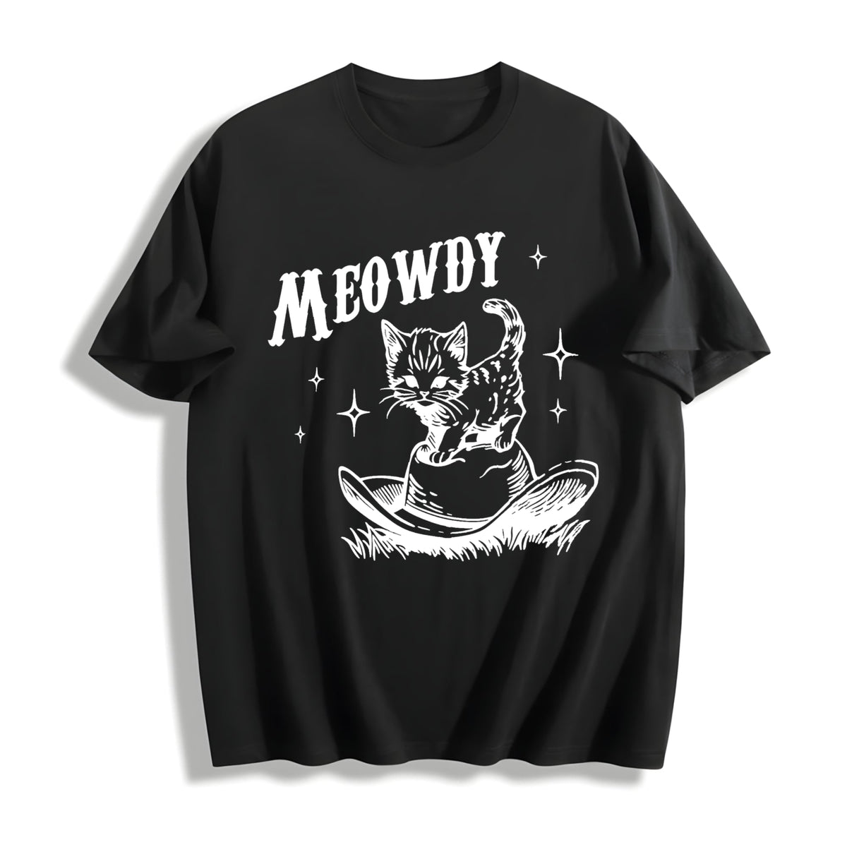 Cute Meowdy Cowboy Cotton T-Shirt product image 1