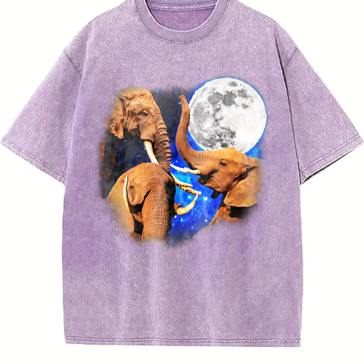 Three Elephants Moon 90s Vintage Washed T-Shirt product image 6