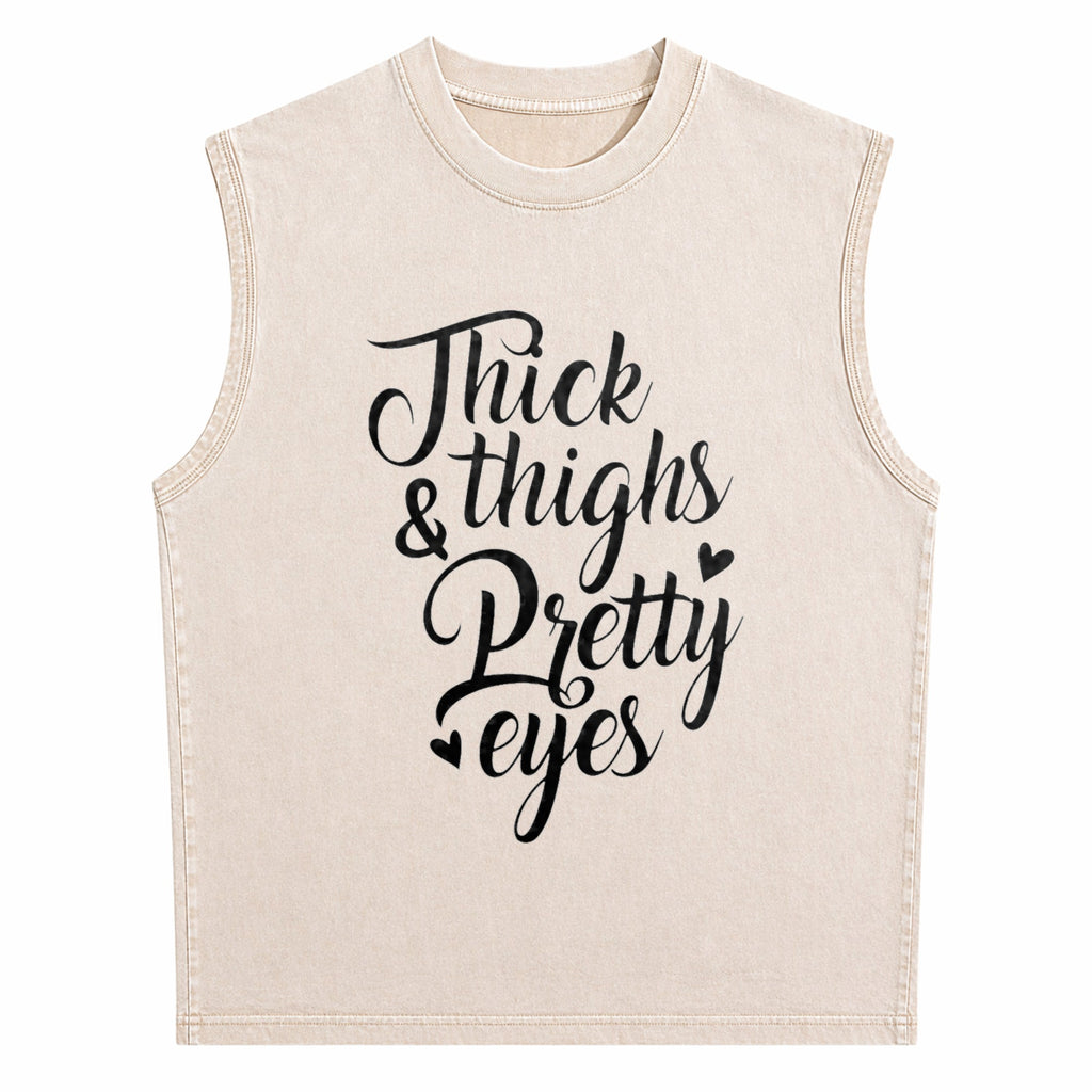 Thighs & Pretty Eyes Men's Washed Tank Top