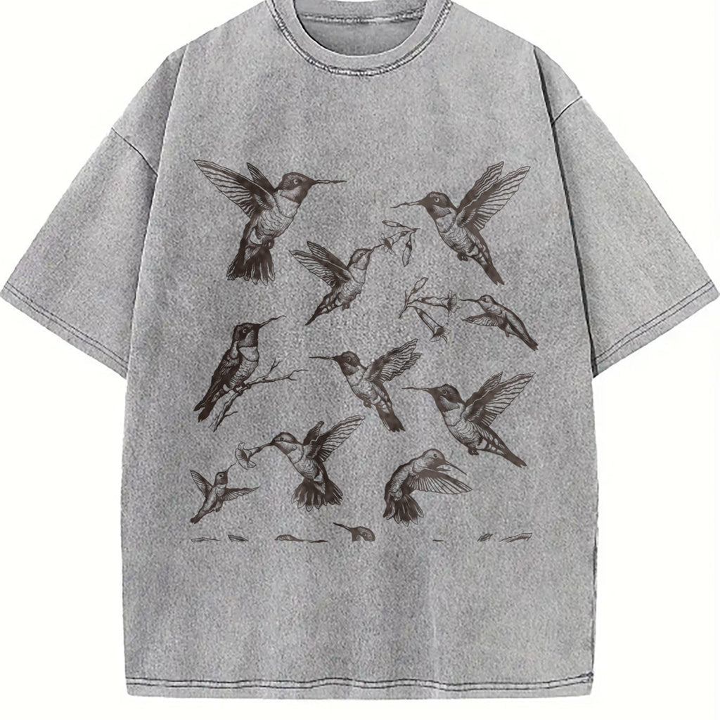 Hummingbird 90s Tattoo Vintage Washed T-Shirt product image 5