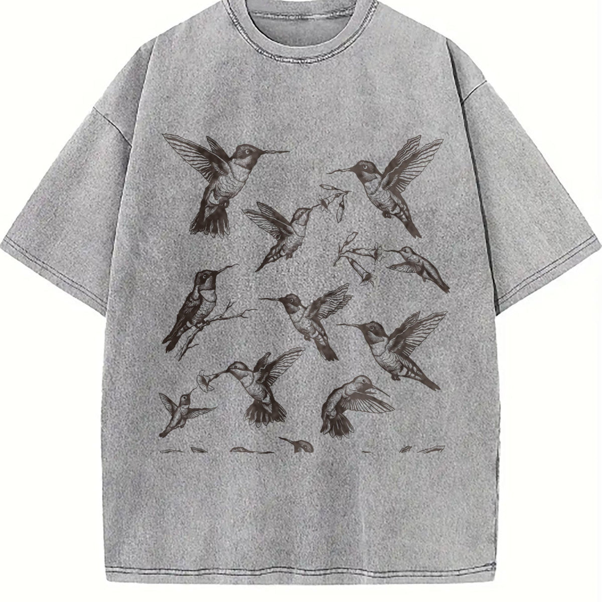 Hummingbird 90s Tattoo Vintage Washed T-Shirt product image 5